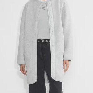 Wilfred Free pastoral long liner jacket, sherpa long liner jack, XS, light birch